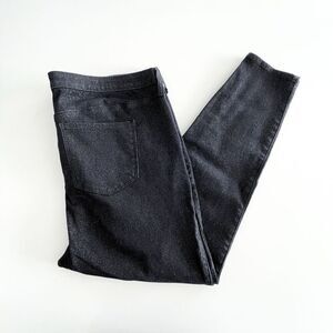 Torrid Premium Women's Sky High Skinny Crop Denim Jeans Black Silver Size 22R